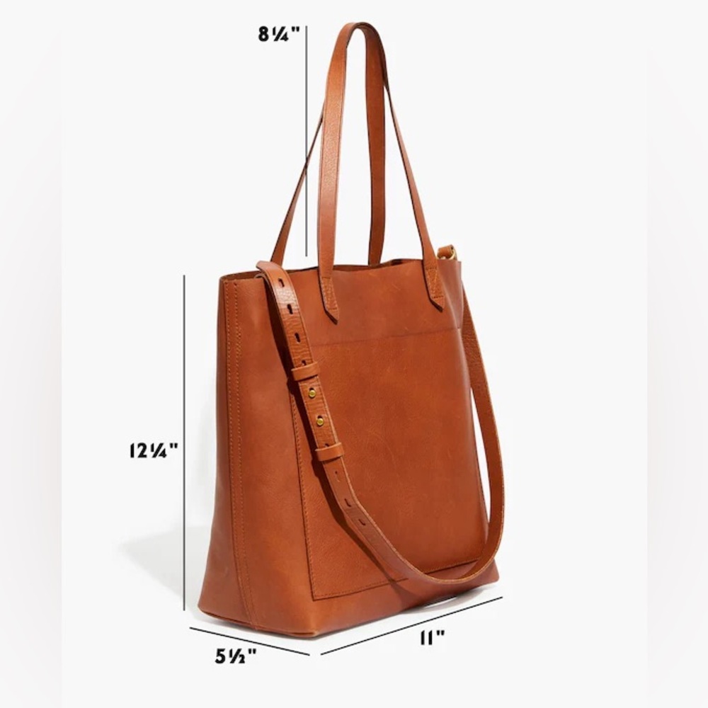 Madewell Leather Tote in Cognac Brown